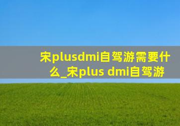 宋plusdmi自驾游需要什么_宋plus dmi自驾游